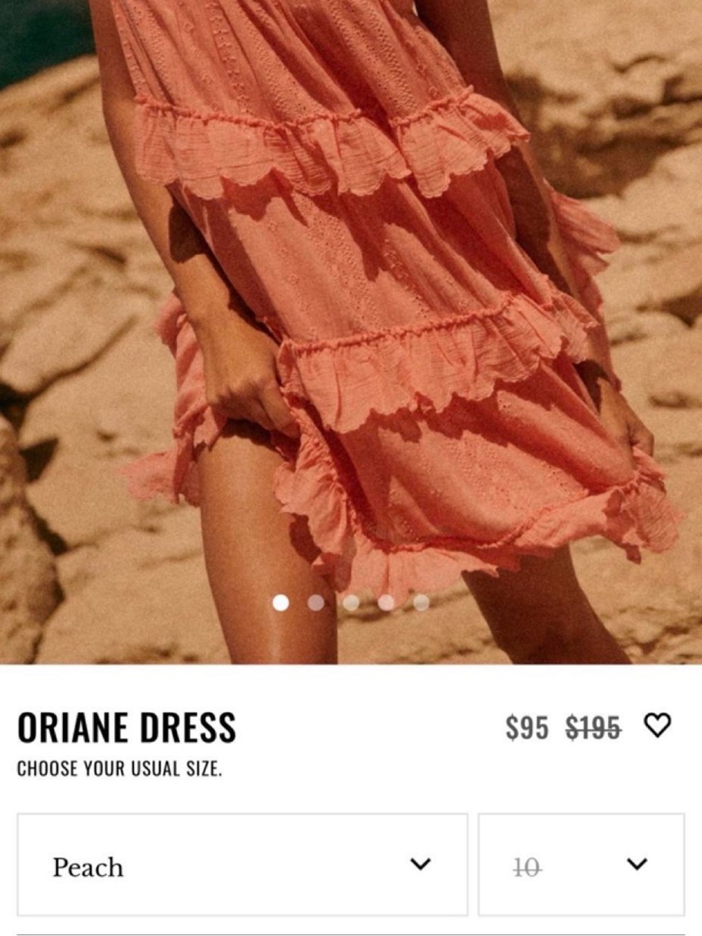Sezane Oriane Peach Tie-Shoulder Mini Dress - Picture 7 of 8